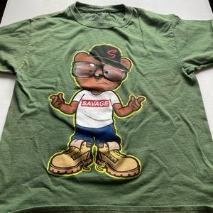 2 Monkeys Youth Savage T-Shirt Green Size M